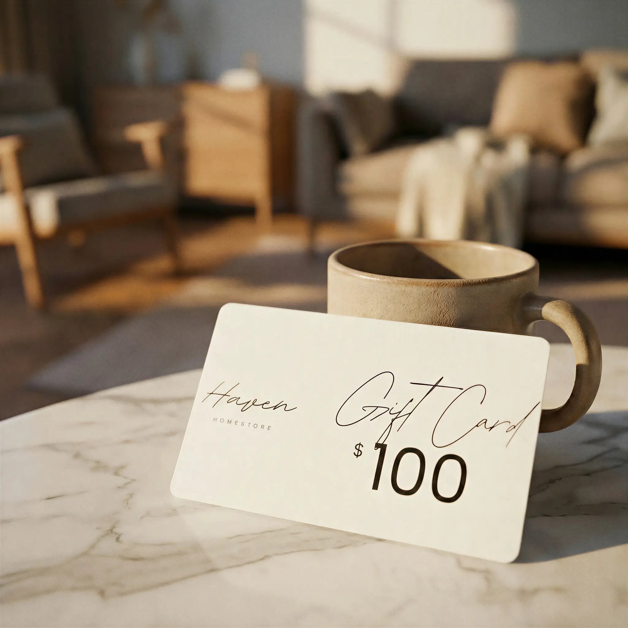 Haven Homestore Gift Card, a flexible digital gift for home lovers, ideal for housewarmings and weddings.