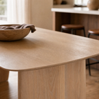 Alva Dining Table in solid ash with milkwash finish, Nordic design, clean lines and warm ambience.