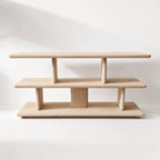Norr Shelves in natural oak, clean layered design for books, ceramics, and treasured objects.