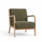 Tairua Lounge Chair in Seagrass upholstery with limewashed oak frame and curved arms.
