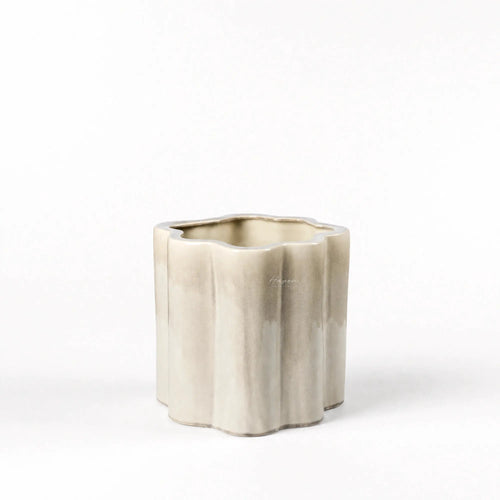 Broste Flowerpot Sonja large ceramic vase with crackle glaze and organic Nordic silhouette.