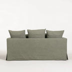 Coast 2 Seat Sofa in sage cotton-blend slipcover with plush back cushions