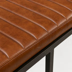 Pure® Sabina Bench with Italian buffalo leather and a matte black metal frame