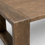 Close-up of Estuary Coffee Table top in reclaimed elm with rugged grain and warm coastal appeal.