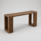 Estuary Console crafted from solid reclaimed elm with rich grain, knots and weathered texture.