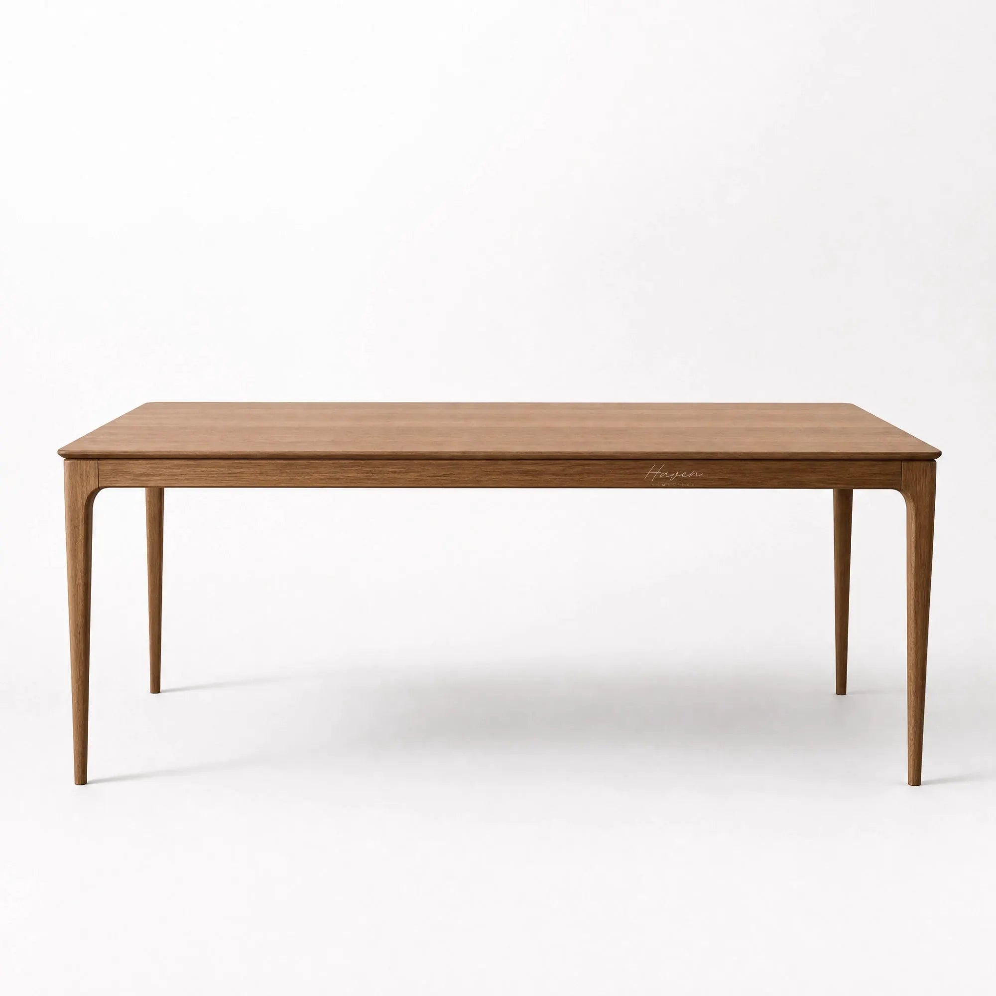 Ellison Dining Table with solid American Ash legs and veneer top in warm mid-century style.