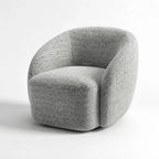 Ingrid Swivel Chair Frost: Nordic curved silhouette, plush cushions, textured poly-mix upholstery.