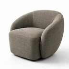 Ingrid Swivel Chair - Tundra with textured poly-mix upholstery and a soft curved silhouette.
