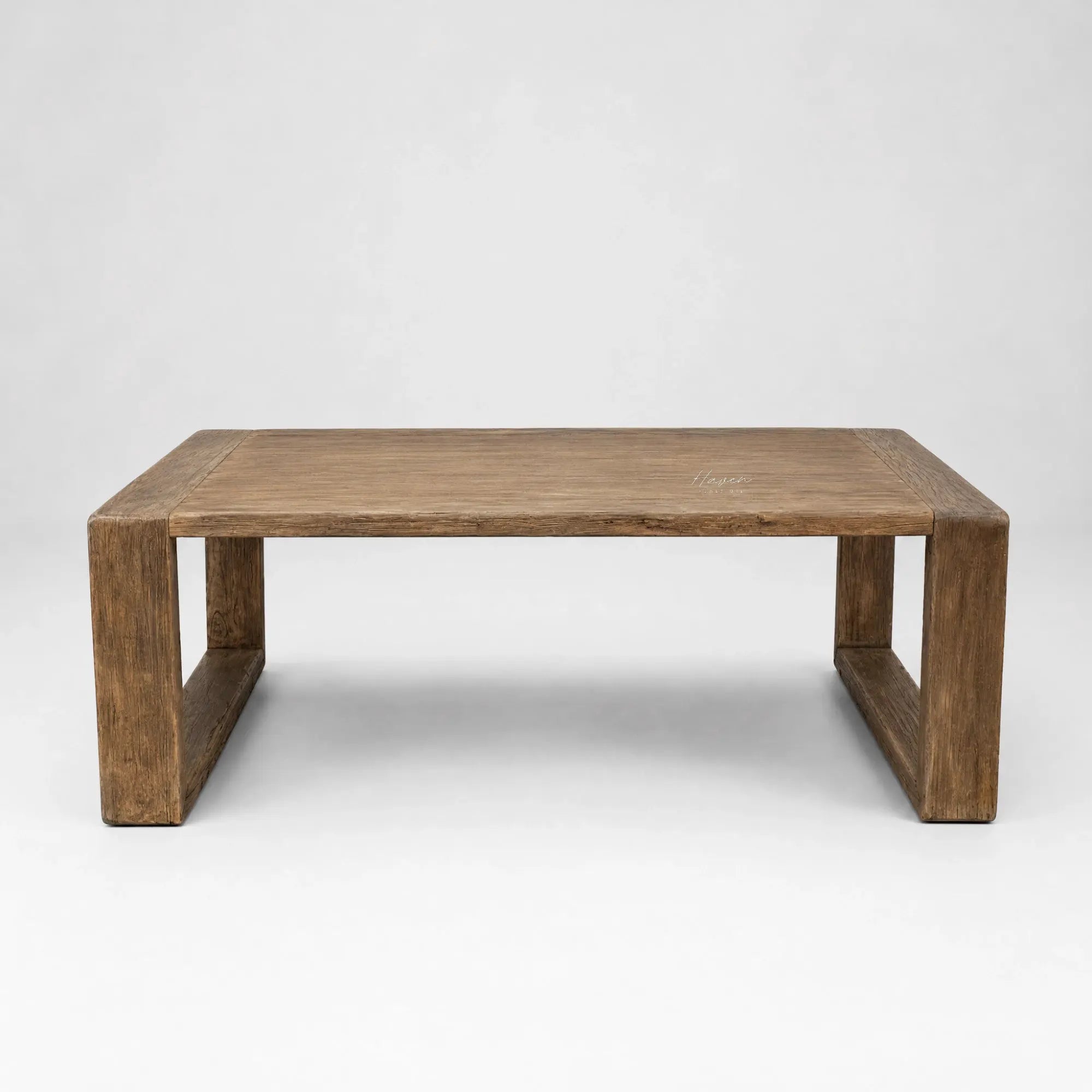 Estuary Coffee Table crafted from reclaimed elm with warm texture and clean coastal architectural lines.