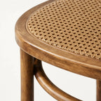 Margaux Dining Chair with oak frame and woven natural rattan seat and back