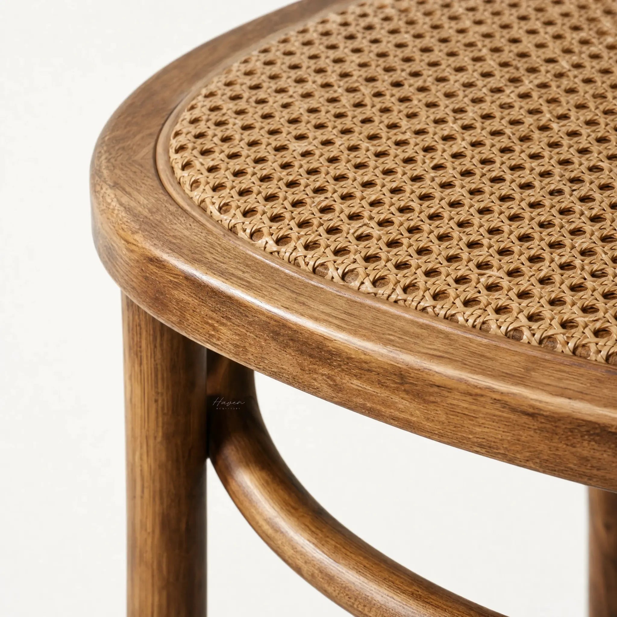 Margaux Dining Chair with oak frame and woven natural rattan seat and back