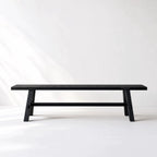 Reclaimed Wood Bench 160 in dark elm, visible grain and markings, sturdy for daily use