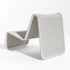 Marina Outdoor Lounge Chair in light gray woven rattan, coastal patio seating.