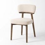 Maison Dining Chair with natural ash frame and soft beige upholstered polyester seat and back