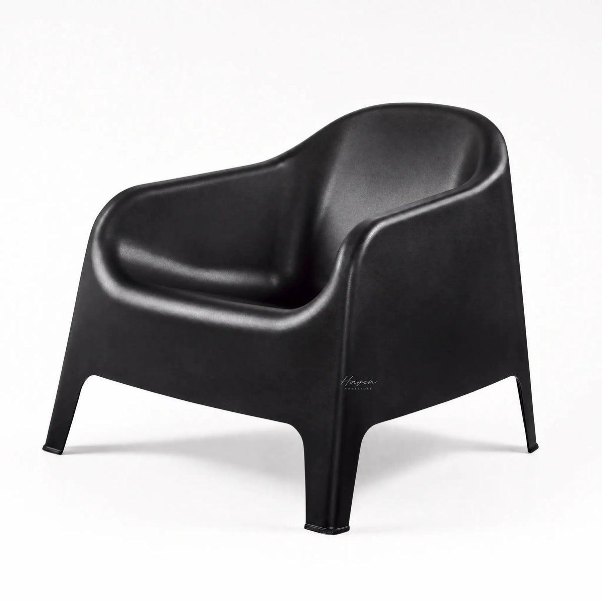 Eden Chair, black polypropylene outdoor chair with sculptural curves.