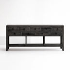 Blackwood Sideboard in sandblasted ebony oak with rich textured grain, bold moody presence and substantial storage.
