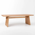 Mikkel Dining Table with natural oak veneer, softly rounded edges and Nordic design.