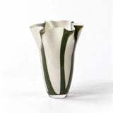 Broste® Vase Liva - Hunter Green/White