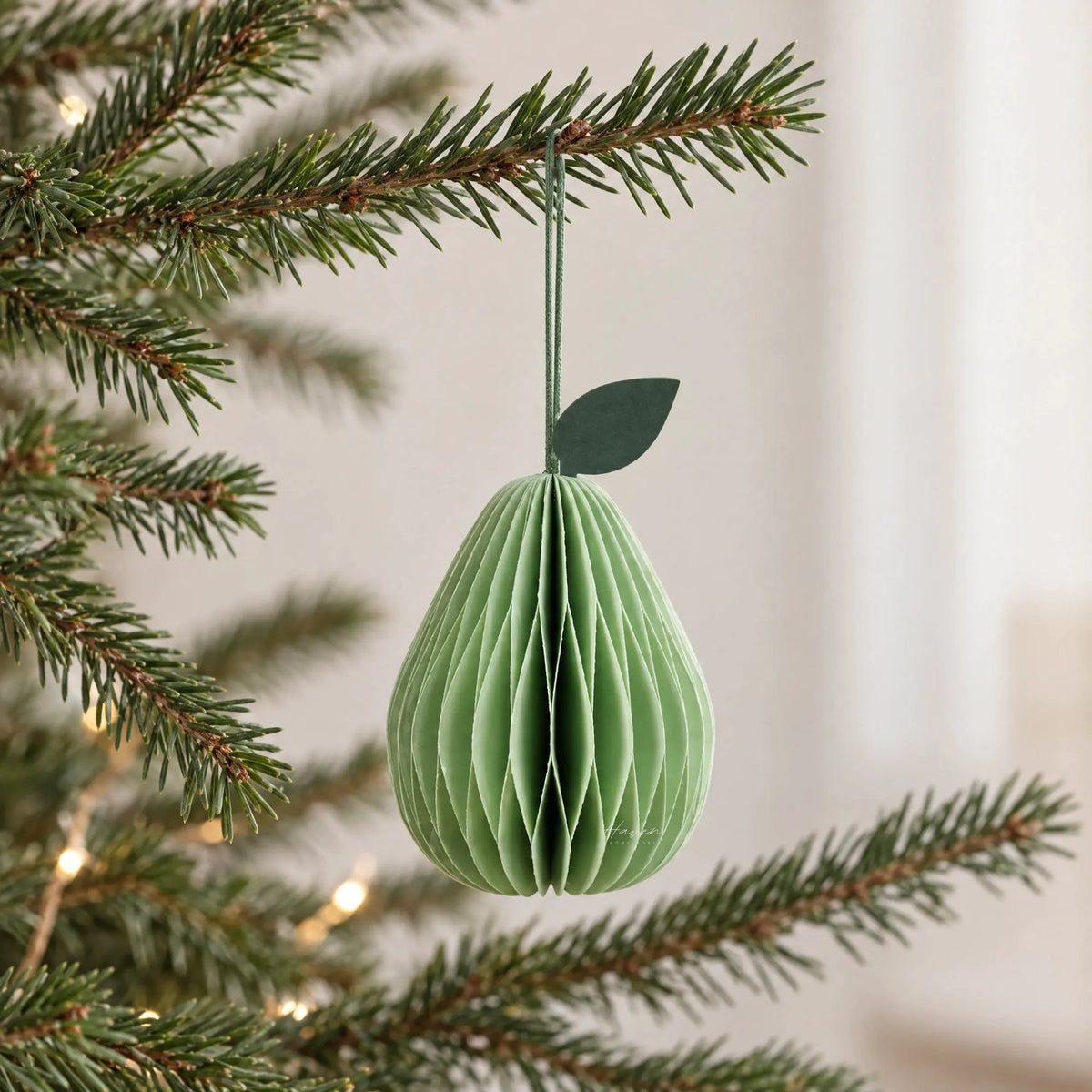 Broste® Paper Ornament Pear - Light Green Set/4