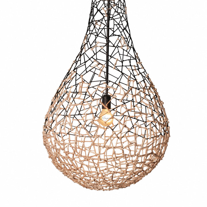 Cobonpue® Kris Kros Hanging Light Medium - Black/Brown Ceiling Light at Haven Homestore