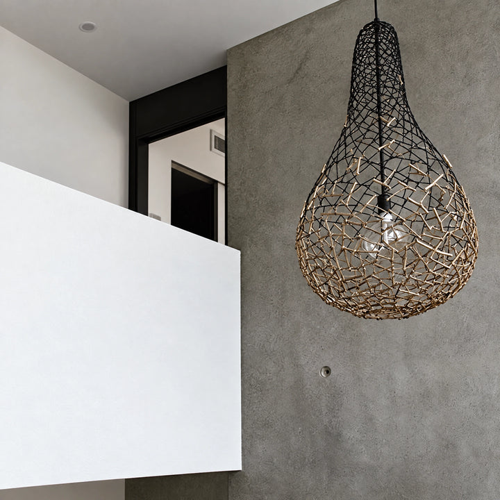 Cobonpue® Kris Kros Hanging Light Medium - Black/Brown Ceiling Light at Haven Homestore