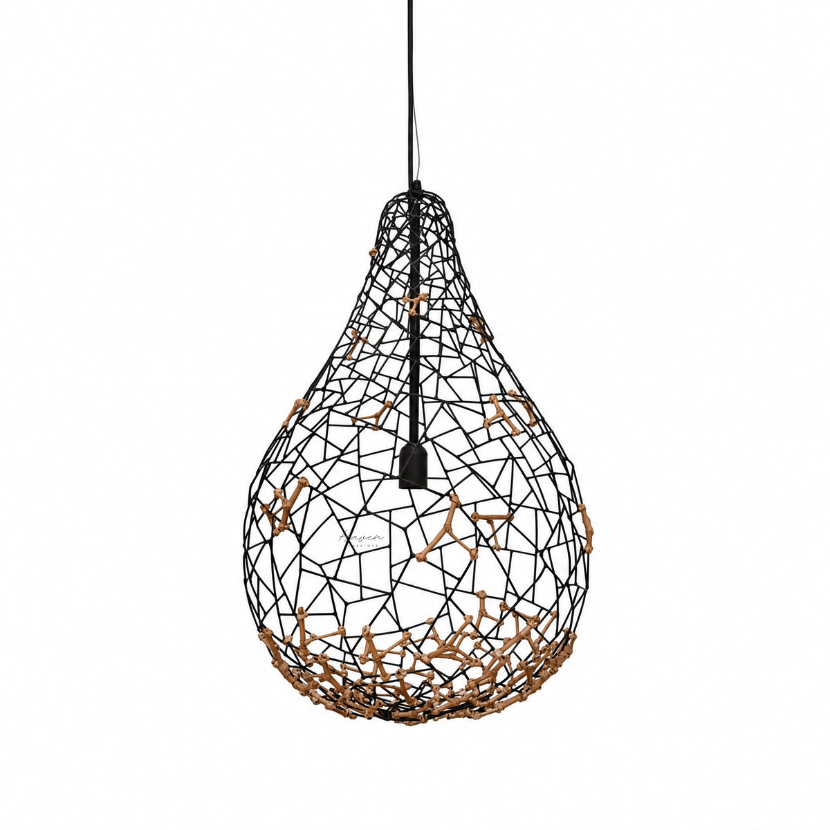 Cobonpue® Kris Kros Hanging Light Medium - Black/Brown Ceiling Light at Haven Homestore