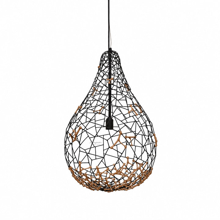 Cobonpue® Kris Kros Hanging Light Medium - Black/Brown Ceiling Light at Haven Homestore