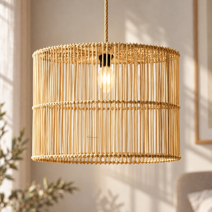 Zante Rattan Lightshade Ceiling Light at Haven Homestore