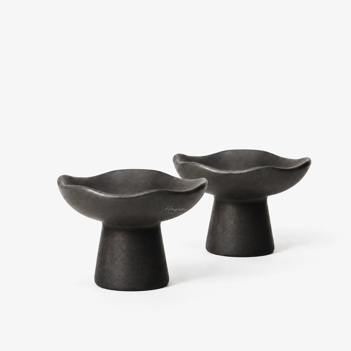 Broste® Candleholder Momo Short - Matt Black Set/2 Candle Holder at Haven Homestore