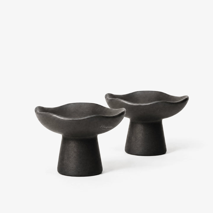 Broste® Candleholder Momo Short - Matt Black Set/2 Candle Holder at Haven Homestore