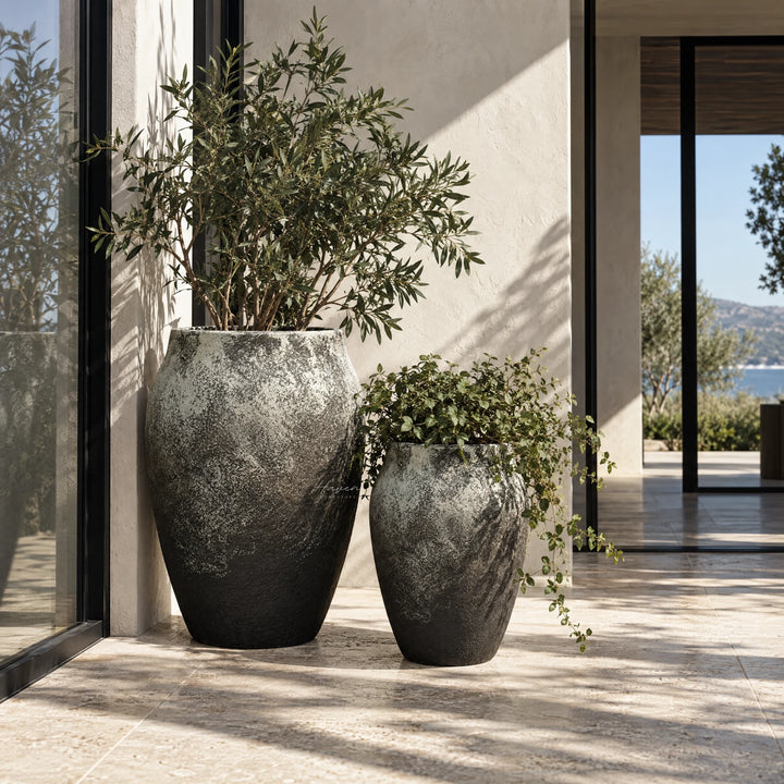 Raku Planters Set/2 Outdoor Planter at Haven Homestore