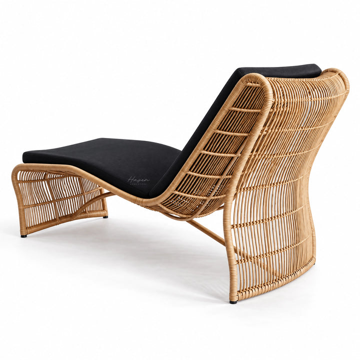 Wave Sun Lounger - Dark Natural Outdoor Sun Lounger at Haven Homestore