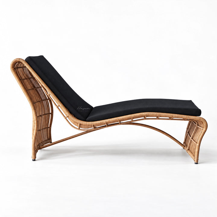 Wave Sun Lounger - Dark Natural Outdoor Sun Lounger at Haven Homestore