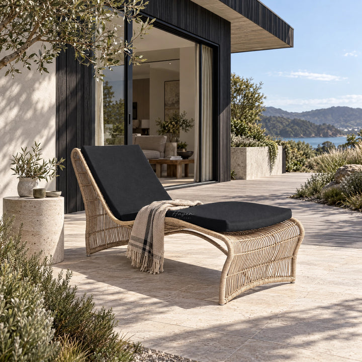 Wave Sun Lounger - Natural Outdoor Sun Lounger at Haven Homestore