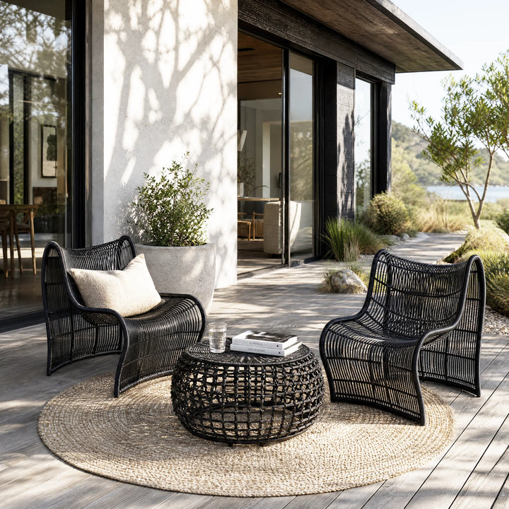 Wave Coffee Table - Black Outdoor Coffee Table at Haven Homestore