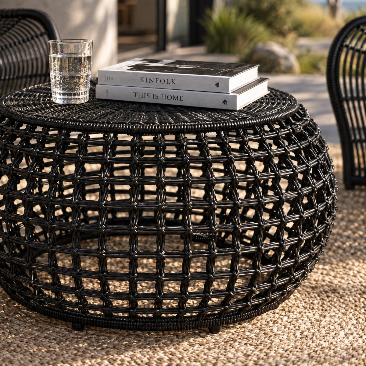 Wave Coffee Table - Black Outdoor Coffee Table at Haven Homestore