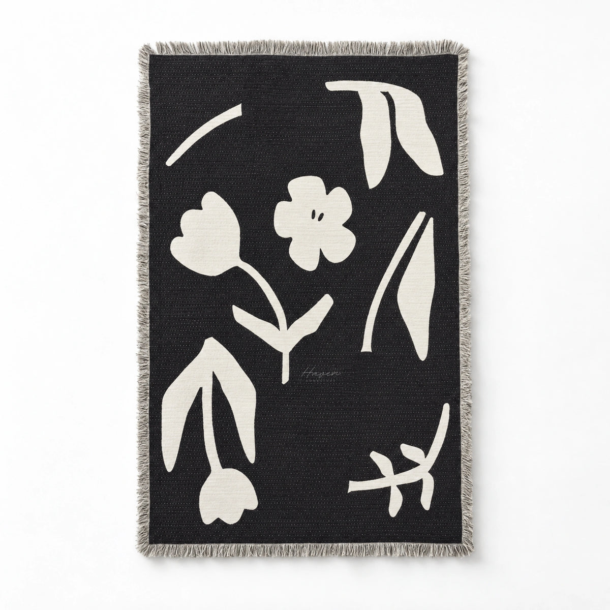 Broste® Throw Rosita -Black/Off White Throw at Haven Homestore