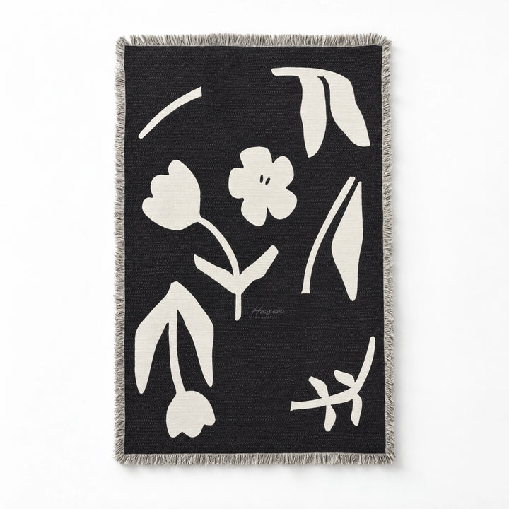 Broste® Throw Rosita -Black/Off White Throw at Haven Homestore