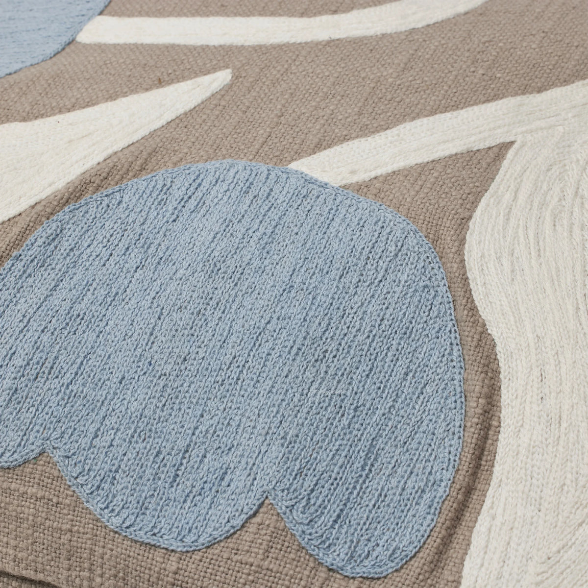 Broste® Cushion Dora - Taupe Warm Grey/Light Blue 50cm Cushion at Haven Homestore