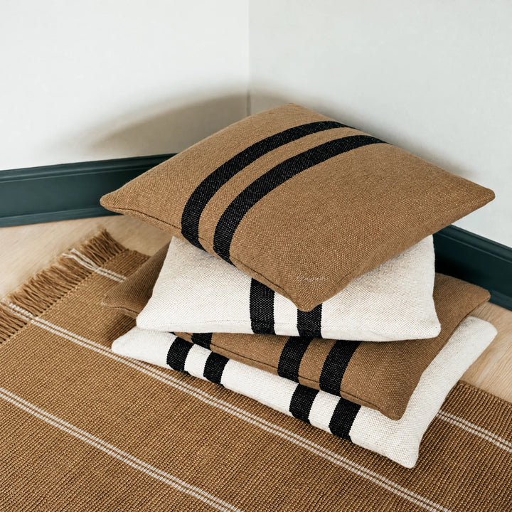 Broste® Cushion Sigrun - Brown Kelp/Black 50cm Cushion at Haven Homestore