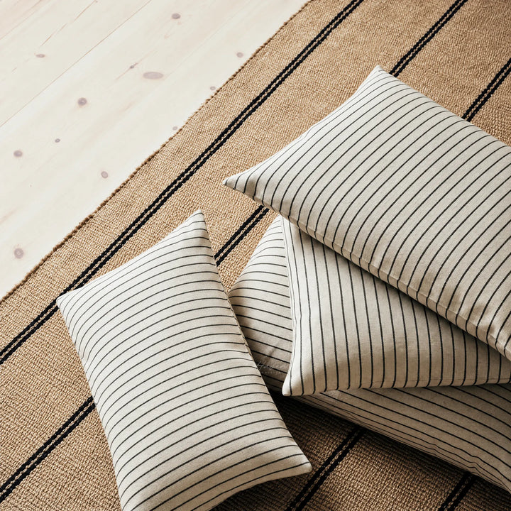 Broste® Cushion Karen - Light Beige/Black 60cm Cushion at Haven Homestore