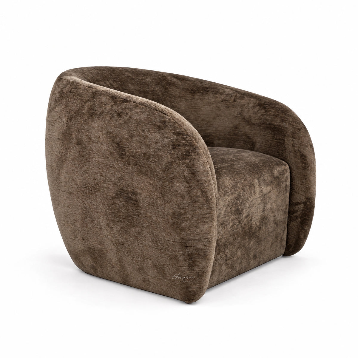 Romy Swivel Chair - Walnut Lounge Chair at Haven Homestore