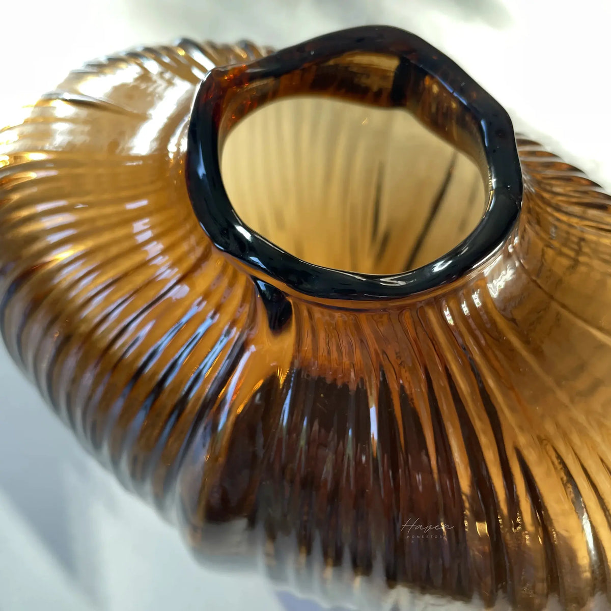 Fleur Shoulder Glass Vase - Amber by Capulet (fleur-shoulder-glass-vase-small-amber)