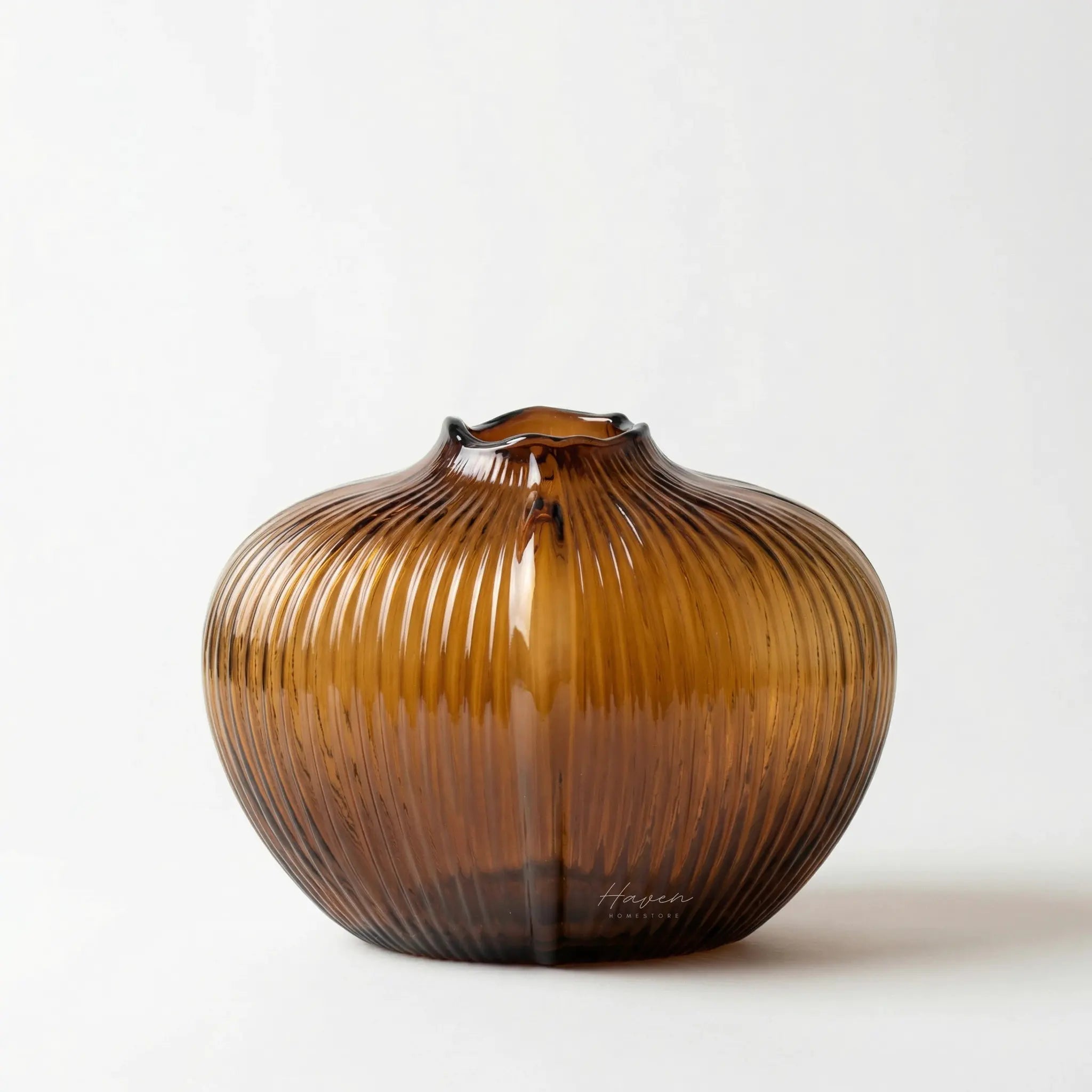 Fleur Shoulder Glass Vase - Amber by Capulet (fleur-shoulder-glass-vase-small-amber)