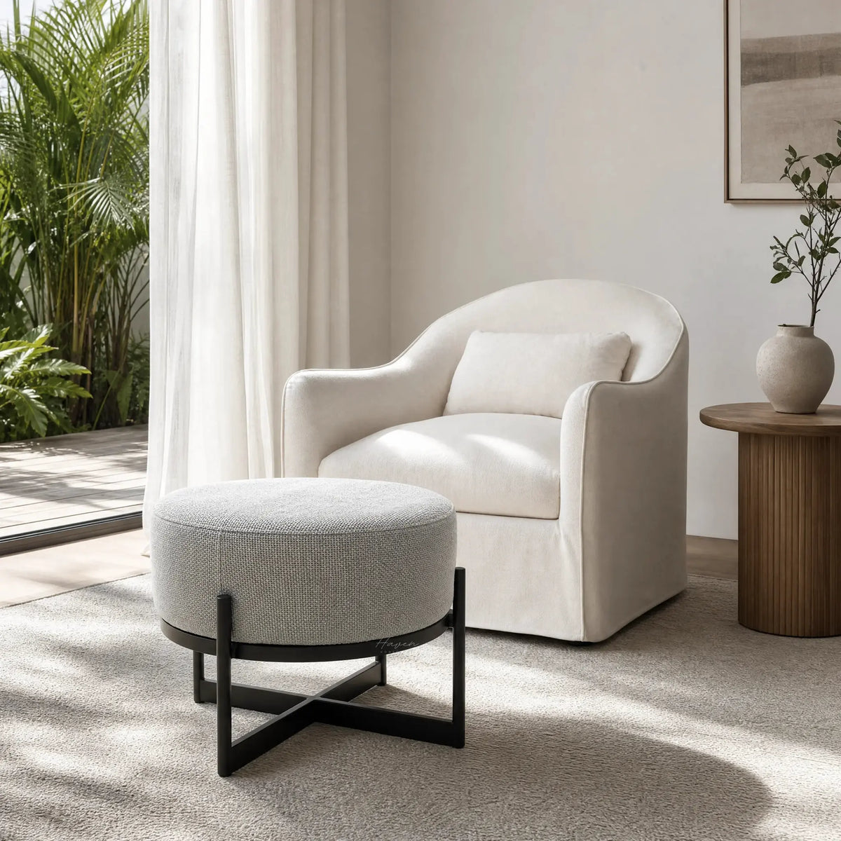 Neave Round Ottoman