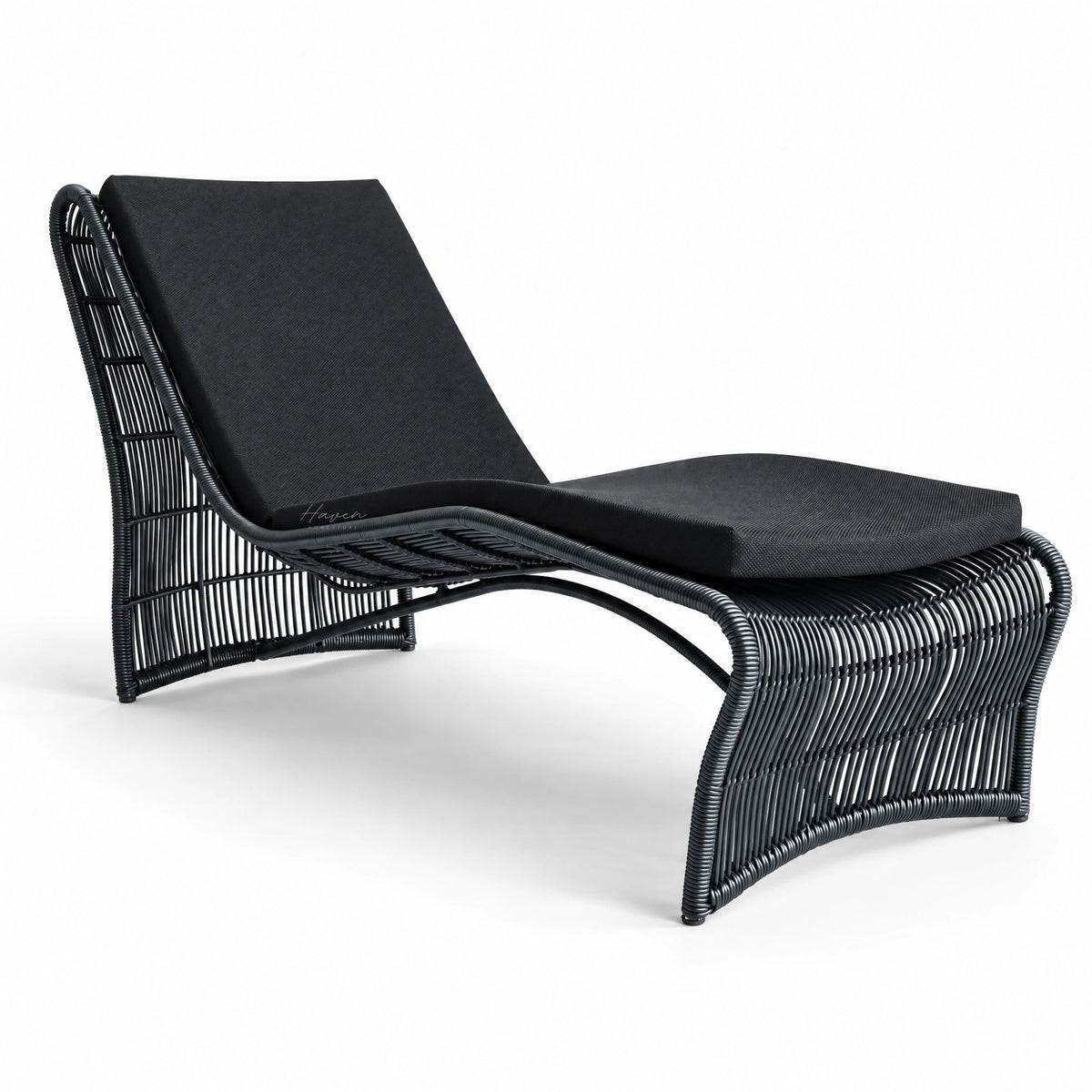 Wave Sun Lounger - Black Outdoor Sun Lounger at Haven Homestore
