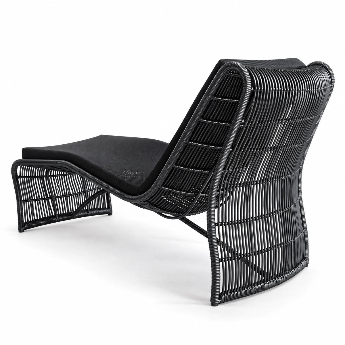 Wave Sun Lounger - Black Outdoor Sun Lounger at Haven Homestore