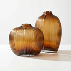 Fleur Shoulder Glass Vase - Amber by Capulet (fleur-shoulder-glass-vase-small-amber)