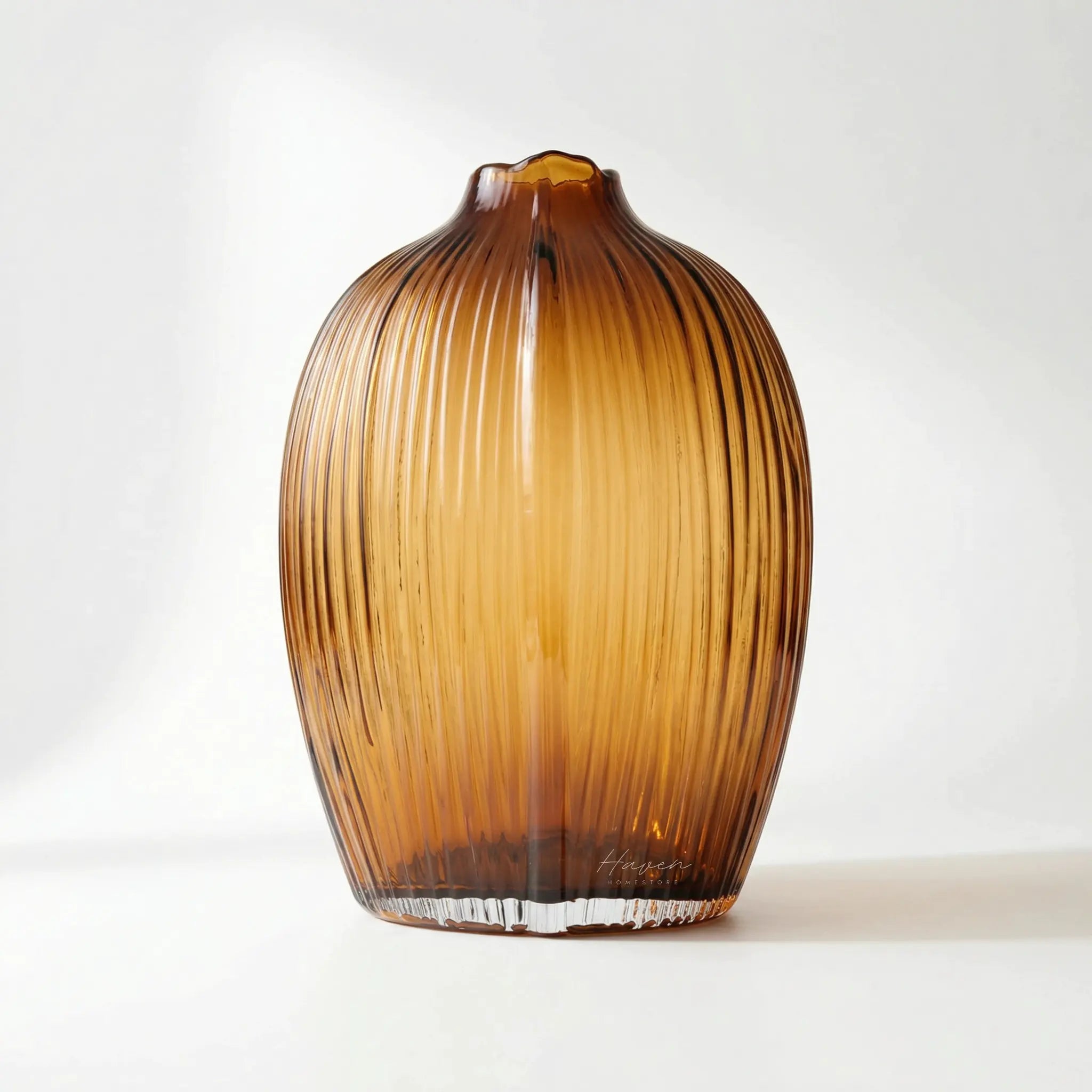 Fleur Shoulder Glass Vase - Amber by Capulet (fleur-shoulder-glass-vase-small-amber)