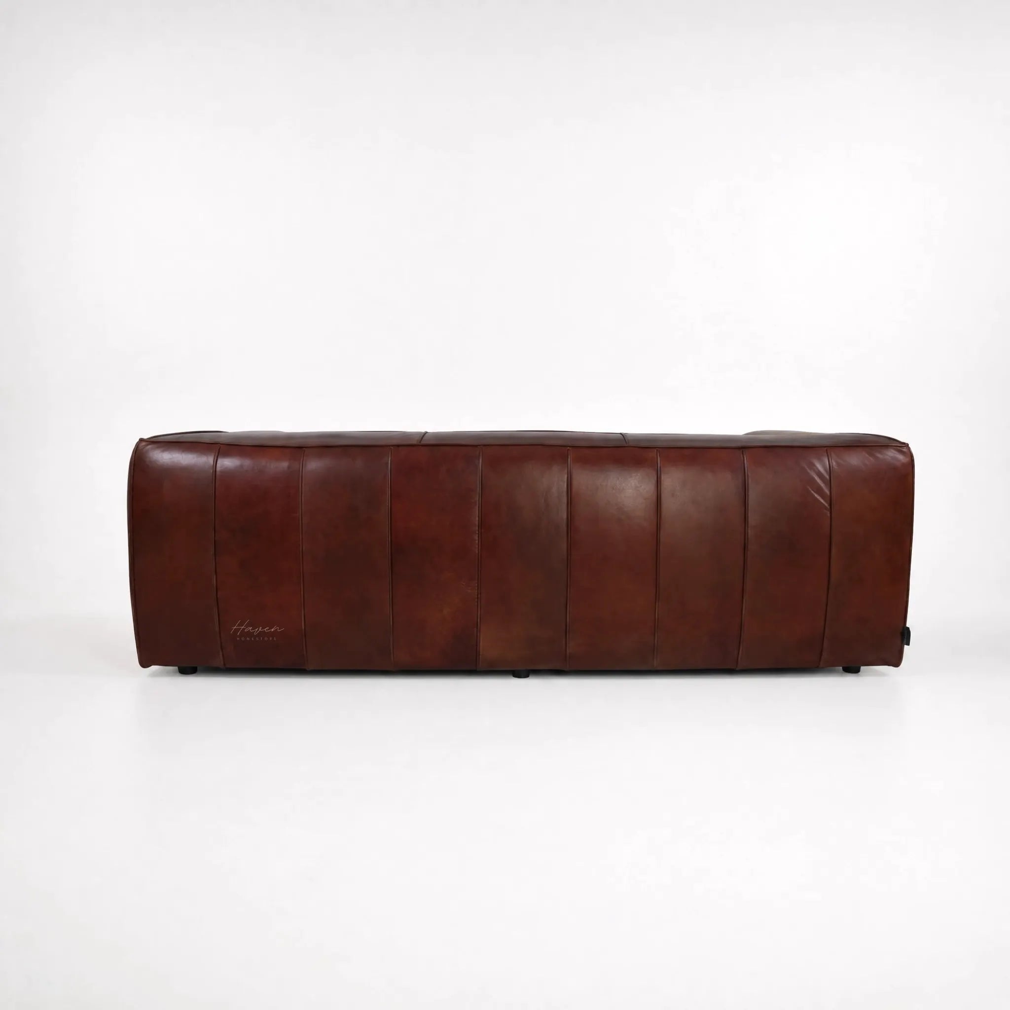 Cardrona Leather Sofa in rich brown leather with deep seating and generous proportions.